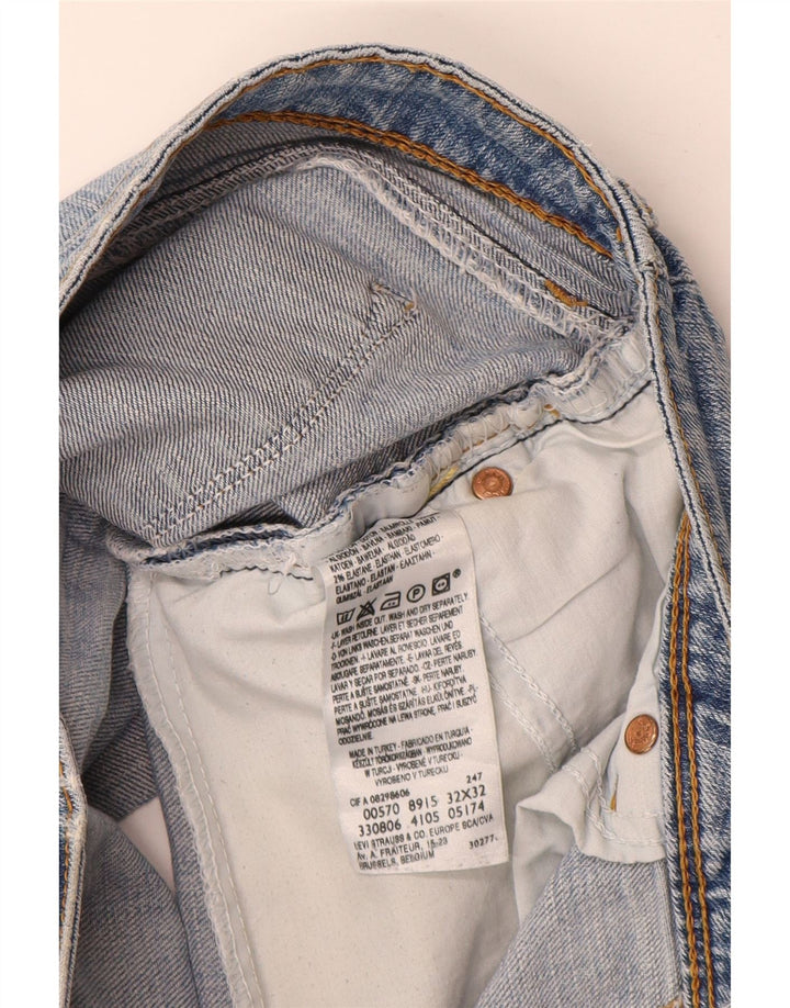 Pantaloncini di jeans Levi's 570 da donna W32 grandi in cotone blu