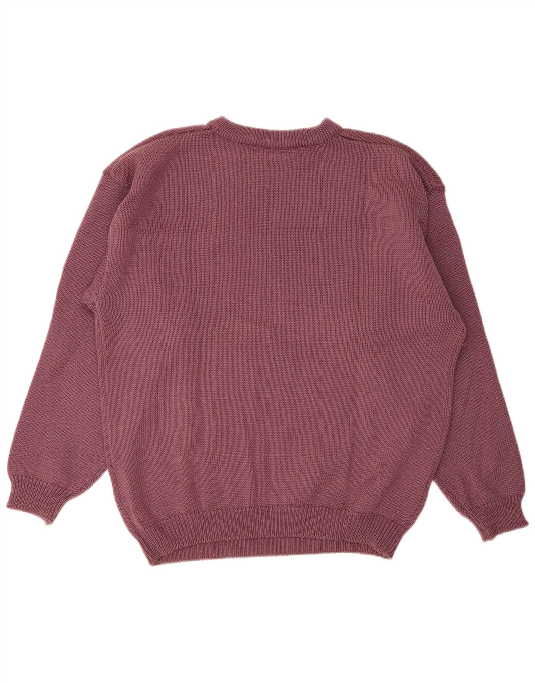 Maglione maglione girocollo da uomo vintage grande poliacrilico viola