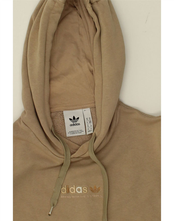 ADIDAS Mens Hoodie Jumper Medium Beige Cotton Vintage Adidas and Second-Hand Adidas from Messina Hembry 