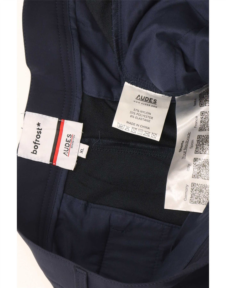 Pantaloncini chino vintage da uomo XL W38 in nylon blu navy