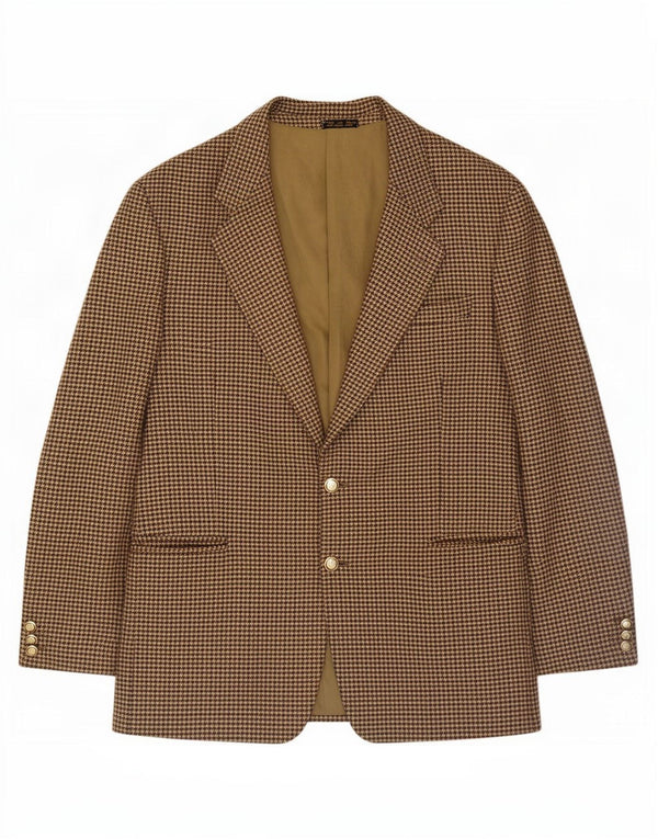 Giacca blazer da uomo a 2 bottoni Enrico Coveri UK 40 grande pied de poule marrone