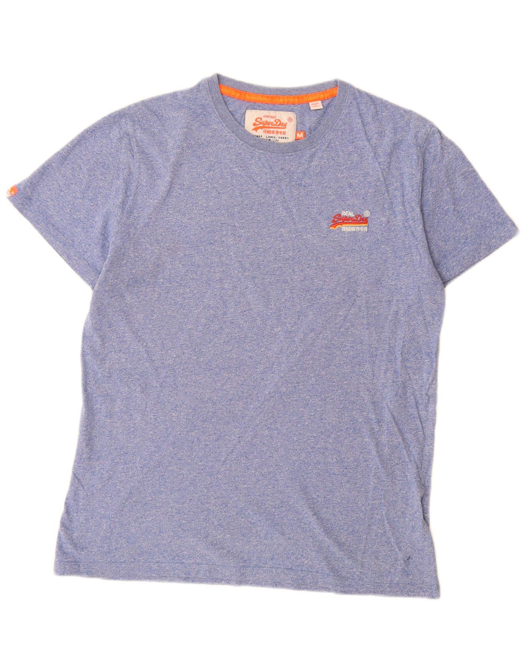 T-shirt da uomo Superdry Top in cotone chiazzato blu medio