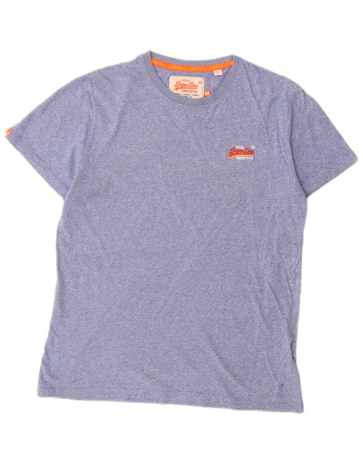 T-shirt da uomo Superdry Top in cotone chiazzato blu medio