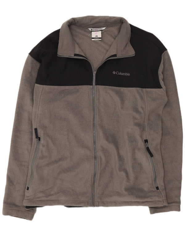 Giacca in pile da uomo Columbia UK 46 3XL Poliestere color block grigio