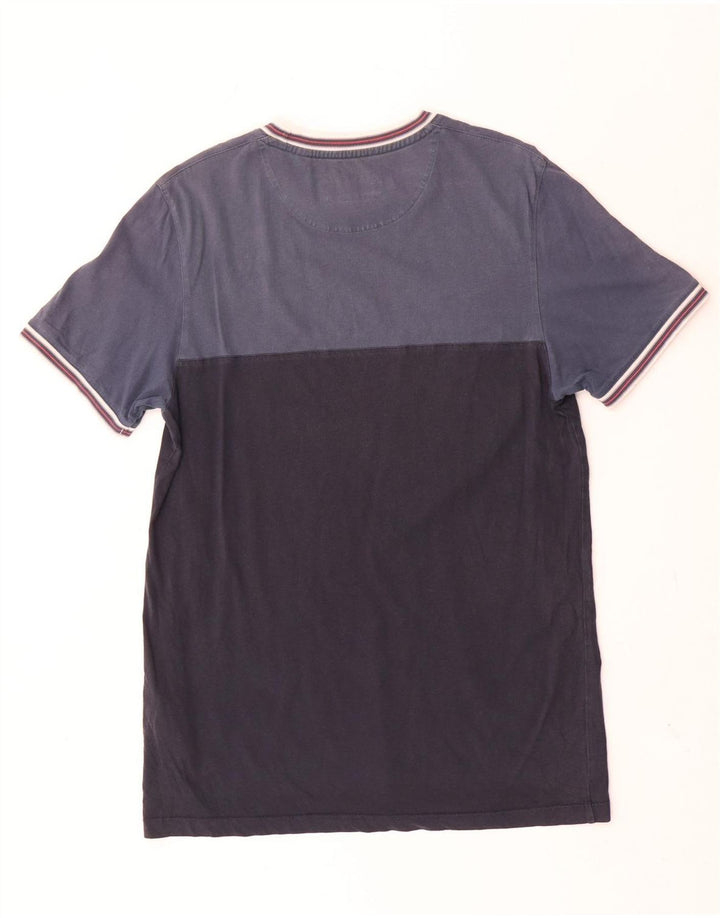 T-shirt da uomo Ted Baker taglia 3 taglia media in cotone color block blu navy