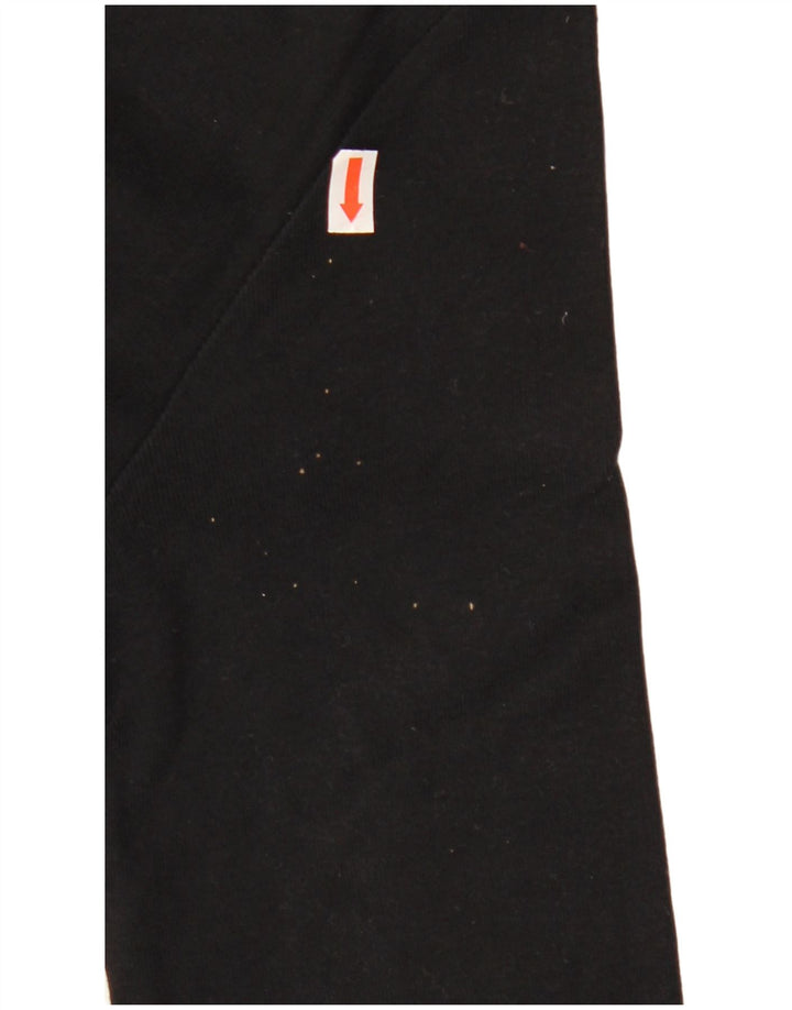 ARMANI JEANS Top grafico da donna manica 3/4 UK 12 cotone nero medio