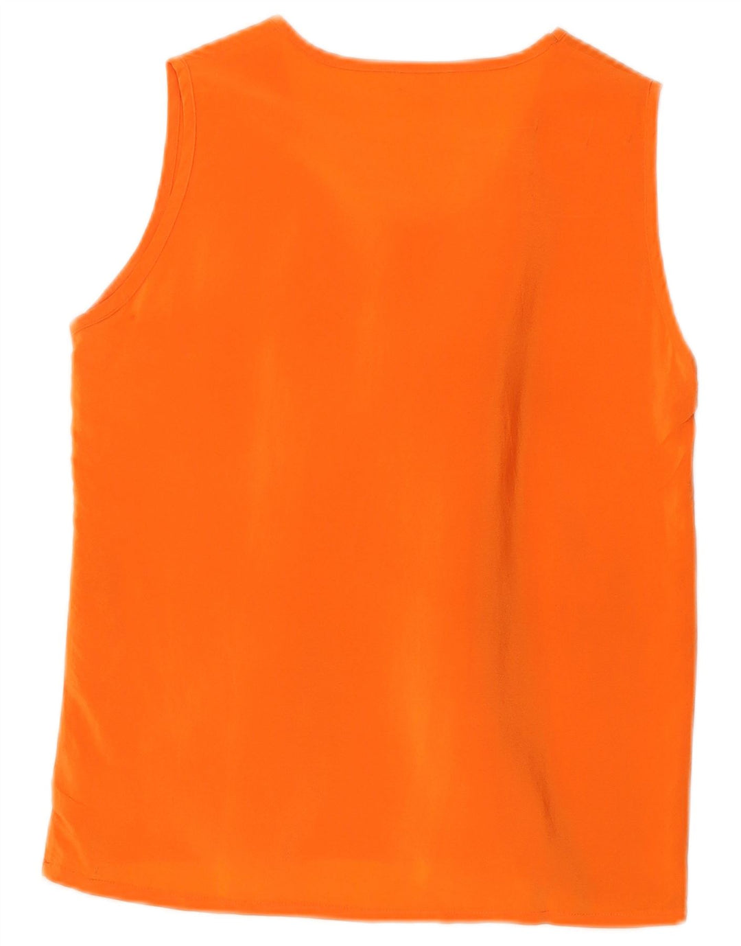 Canotta vintage da donna UK 10 piccola seta arancione