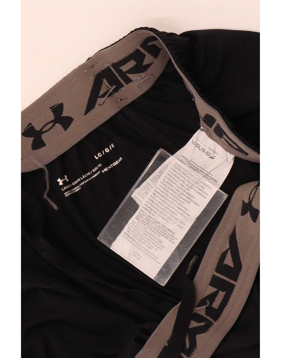 Pantaloncini sportivi da uomo Under Armour grandi in poliestere nero
