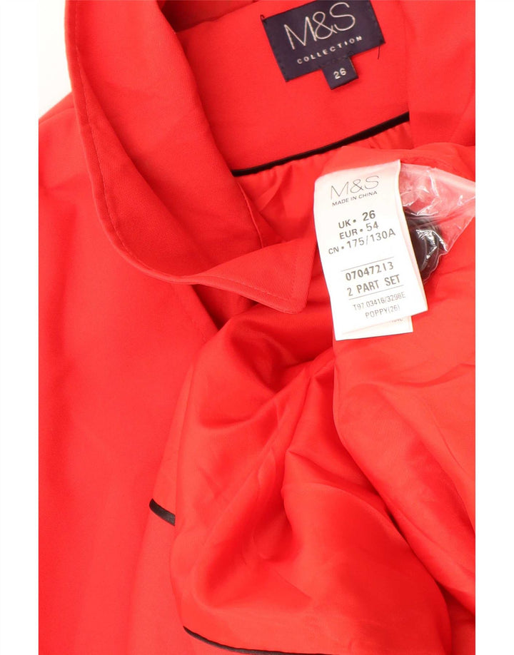 Trench da donna Marks & Spencer UK 26 5XL Poliestere rosso