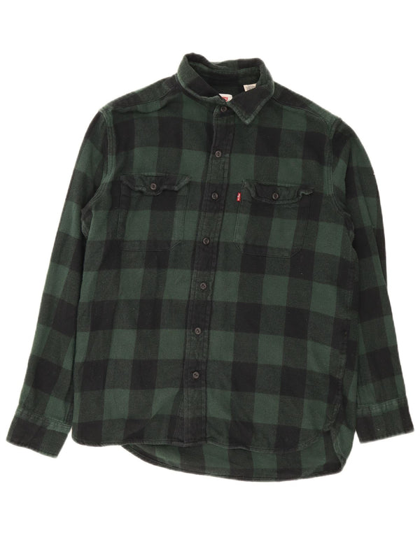Camicia Levi's da uomo in flanella di cotone a quadretti verde piccolo