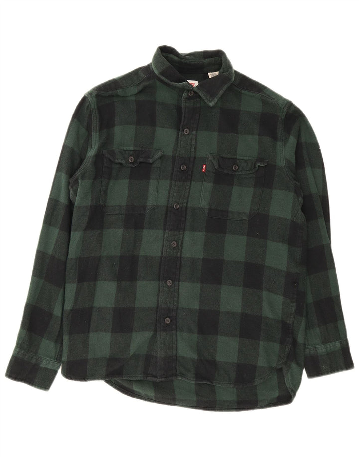 Camicia Levi's da uomo in flanella di cotone a quadretti verde piccolo