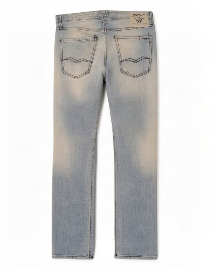 Jeans dritti da uomo Replay W36 L34 cotone blu