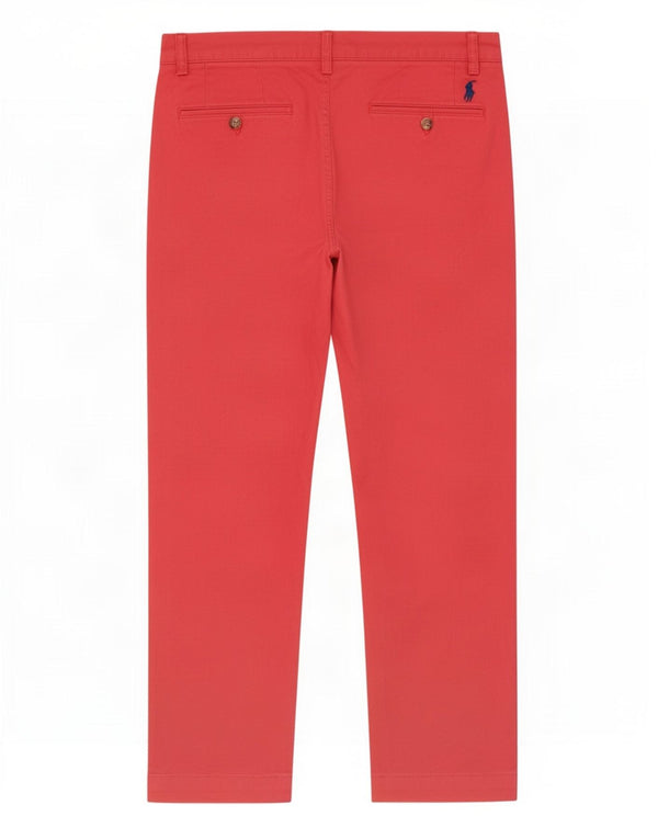Pantaloni chino dritti da uomo Polo Ralph Lauren W34 L30 cotone rosso