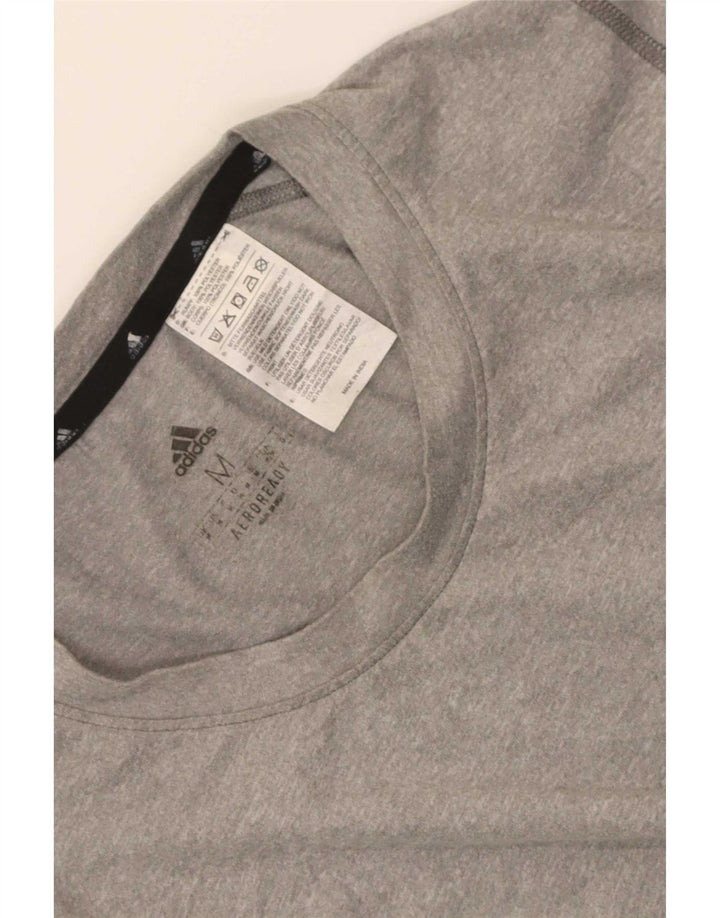 T-shirt grafica da uomo Adidas Aeroready Top in poliestere grigio medio