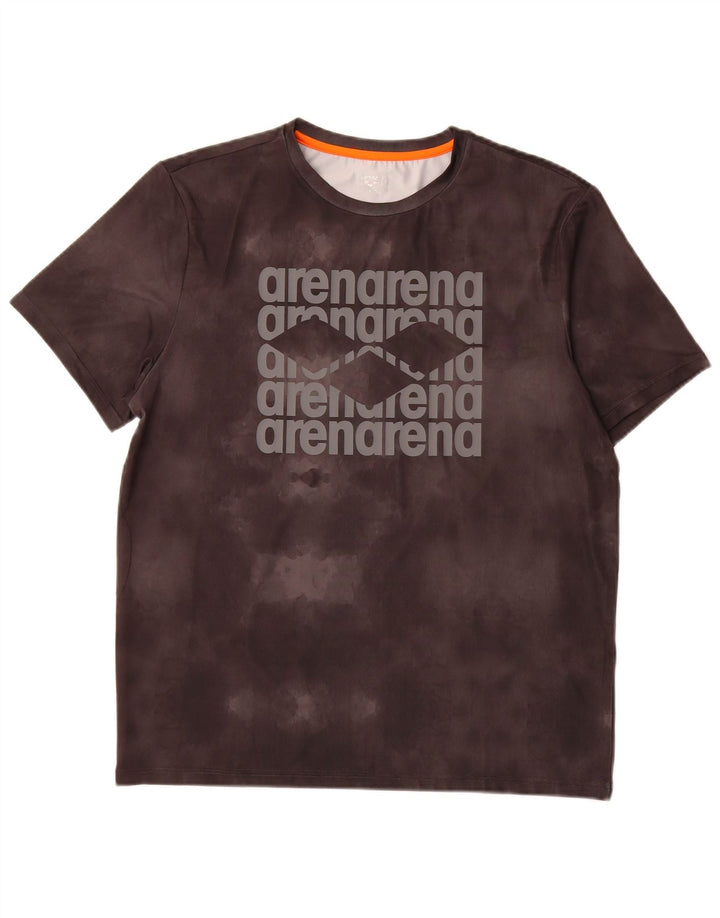 T-shirt grafica da uomo Arena Top grande in poliestere tie-dye grigio