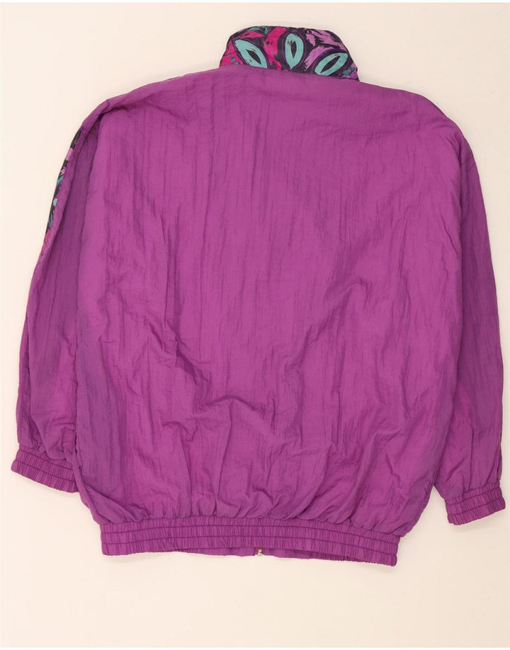Tuta intera oversize da donna vintage UK 16 Grande nylon geometrico viola