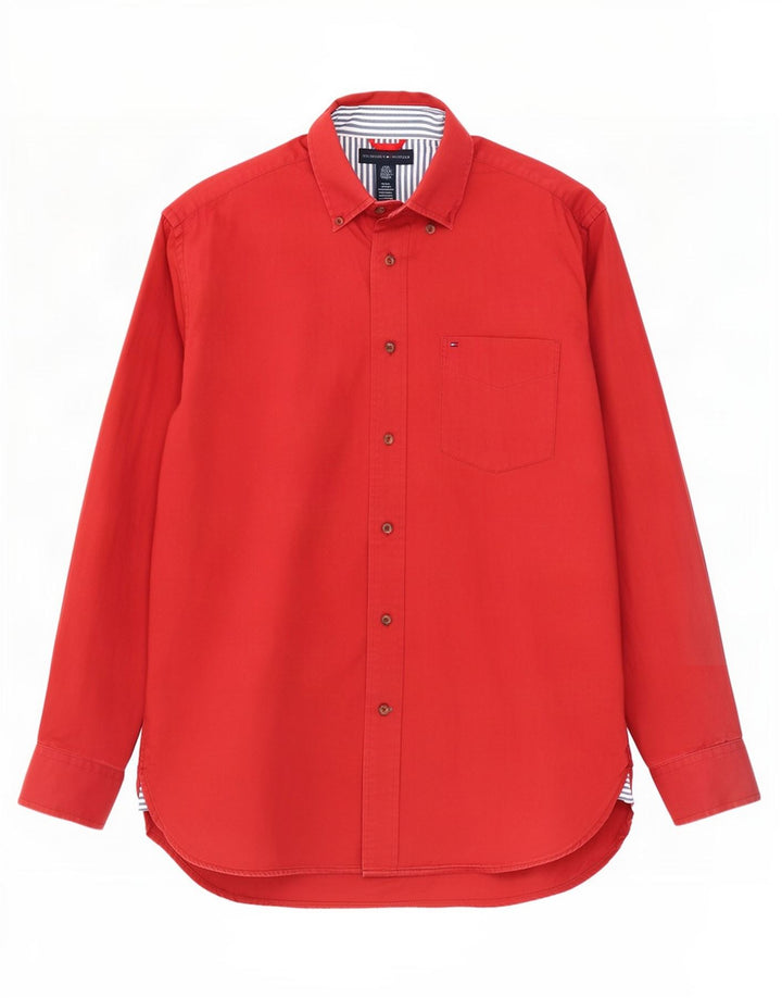 Camicia da uomo Tommy Hilfiger piccola in cotone rosso