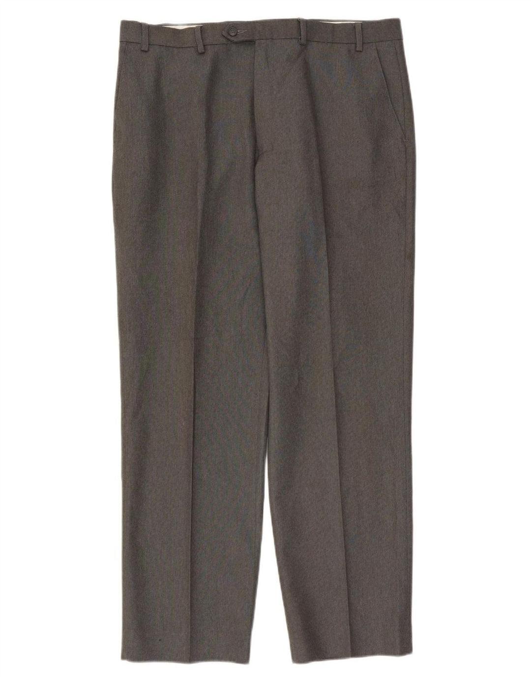 Pantaloni da abito dritti da uomo Marks & Spencer W38 L33 poliestere grigio