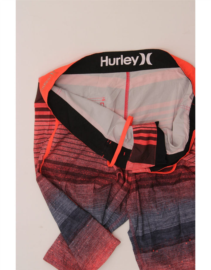 HURLEY Mens Swimming Shorts XL  Multicoloured Striped Vintage Hurley and Second-Hand Hurley from Messina Hembry 