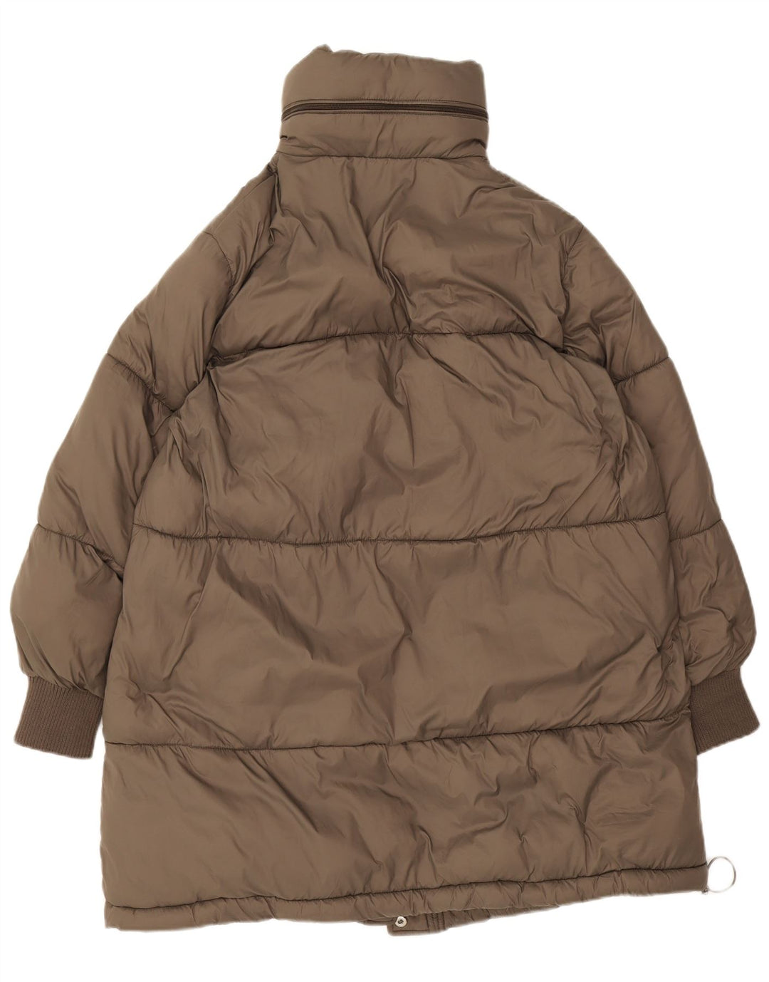 Cappotto imbottito oversize con cappuccio da donna Zara UK 10 piccolo poliestere marrone