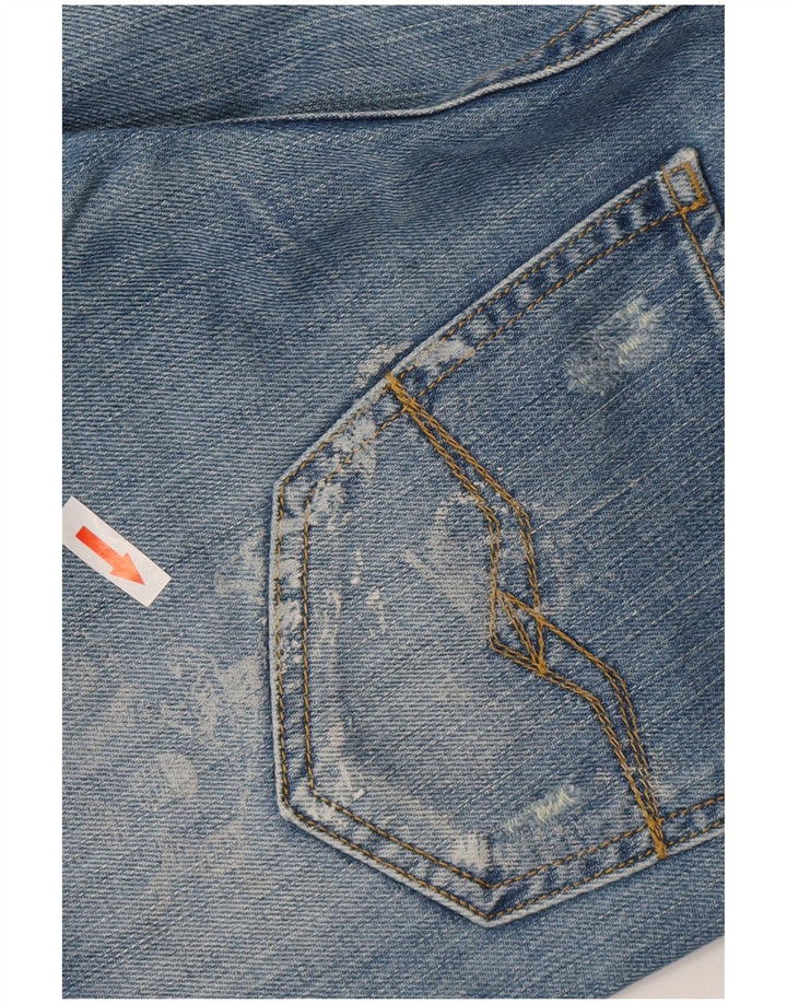 Replay Jeans dritti invecchiati da donna W28 L29 cotone blu