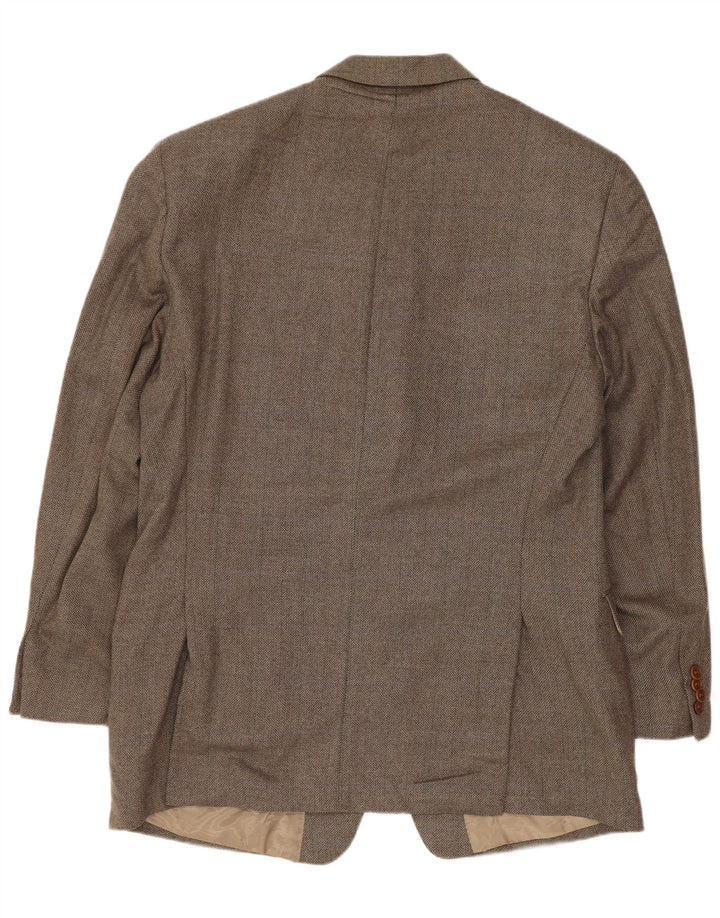 MICHAEL KORS Giacca blazer da uomo a 3 bottoni UK 42 XL Lana d'agnello marrone