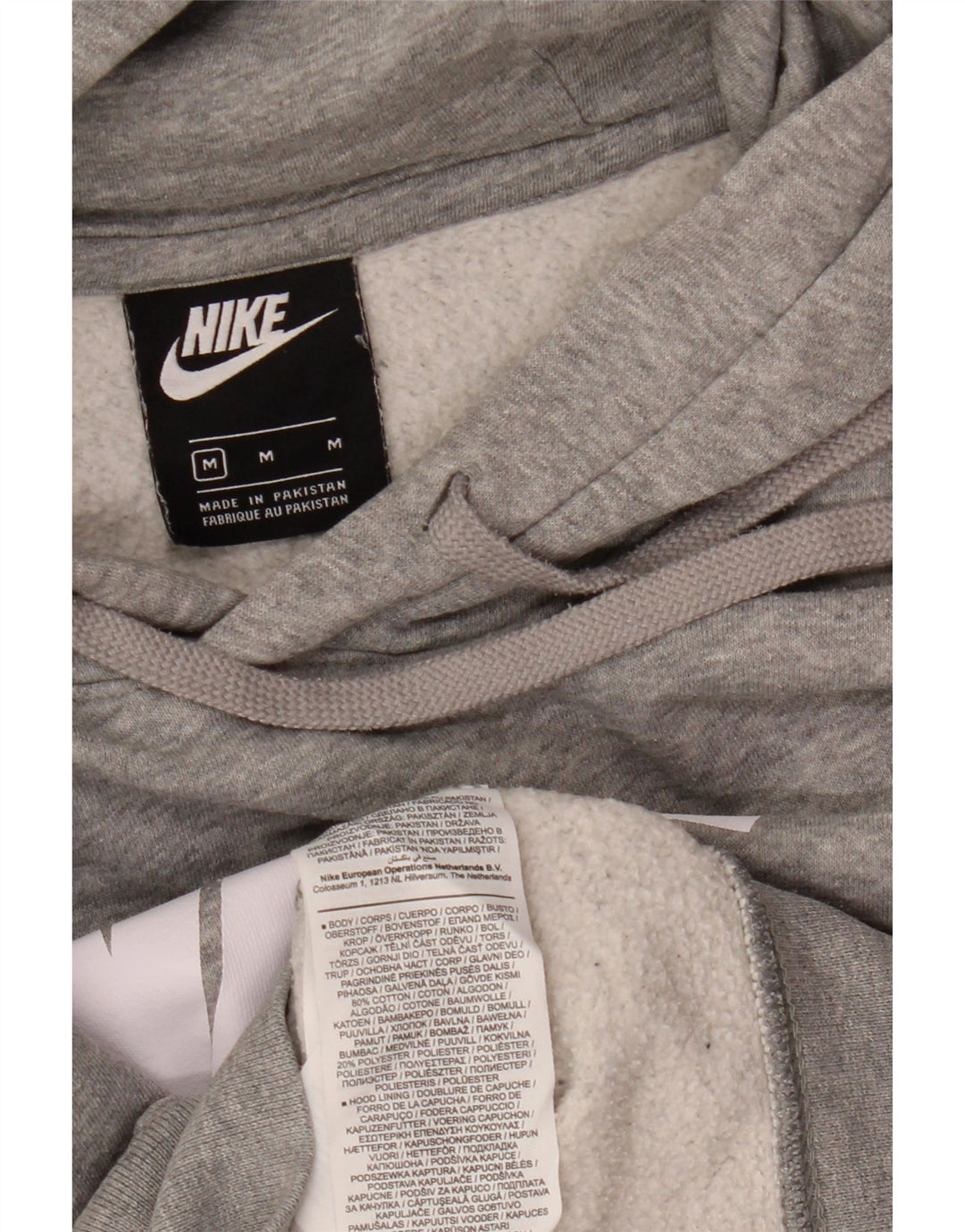 Felpa con cappuccio grafica Nike da uomo in cotone grigio medio