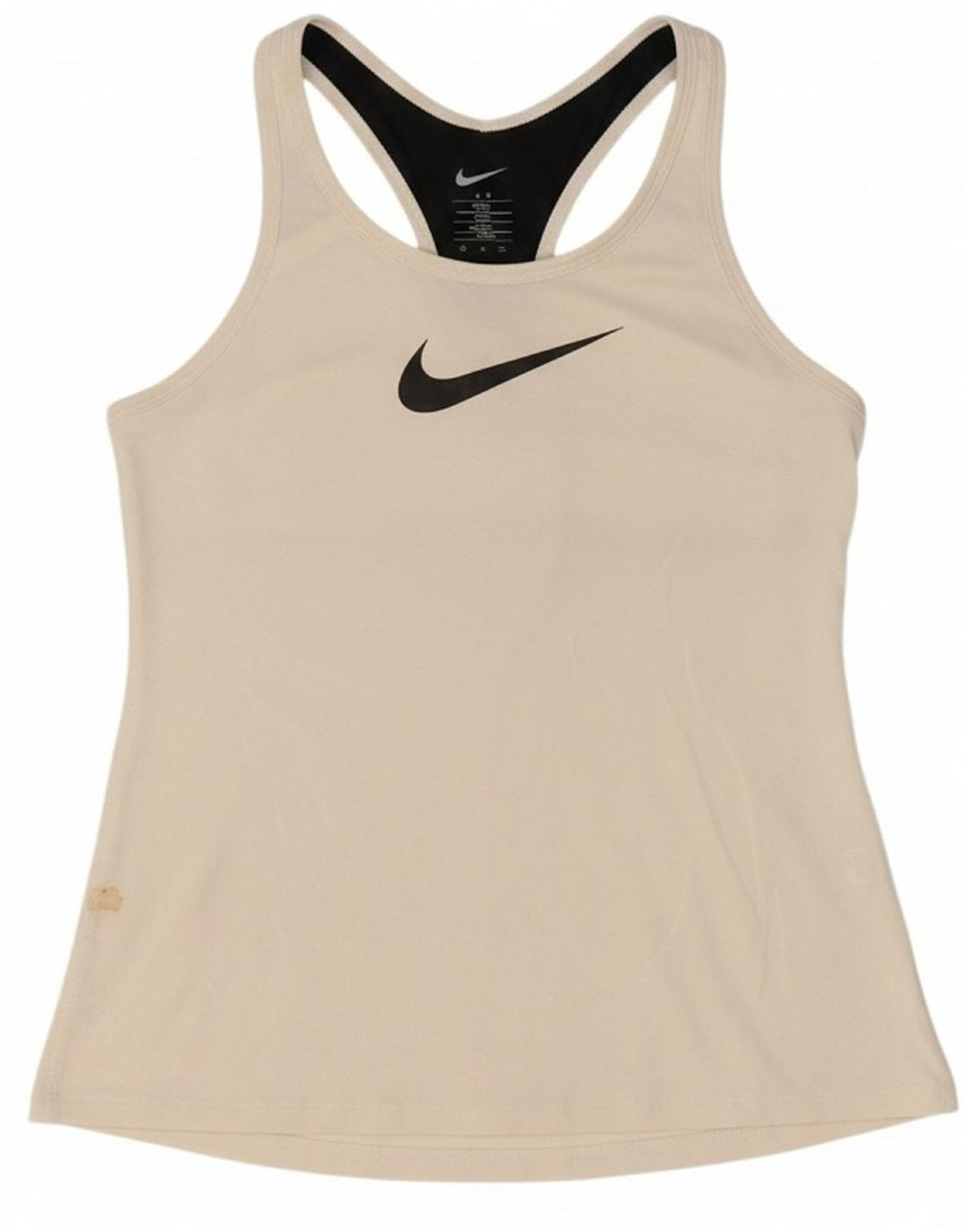 NIKE Womens Dri Fit Graphic Vest Top UK 8 Small White Colourblock