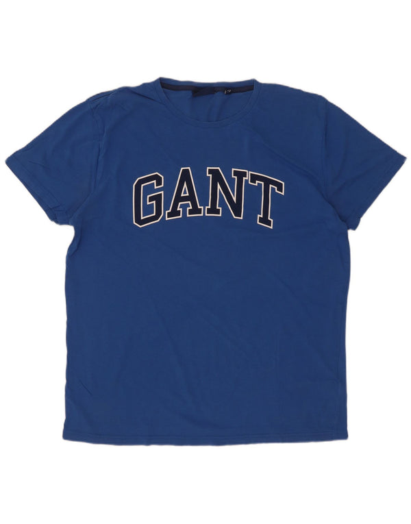 Gant T-shirt grafica da uomo Top grande in cotone blu
