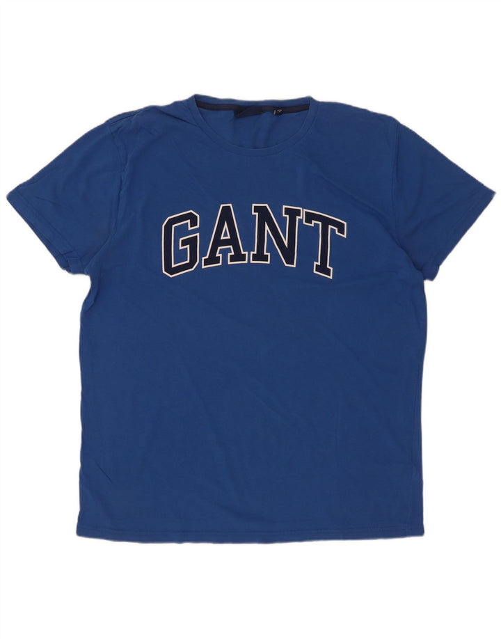 Gant T-shirt grafica da uomo Top grande in cotone blu