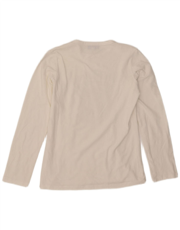 Top grafico da uomo Richmond a maniche lunghe in cotone bianco piccolo