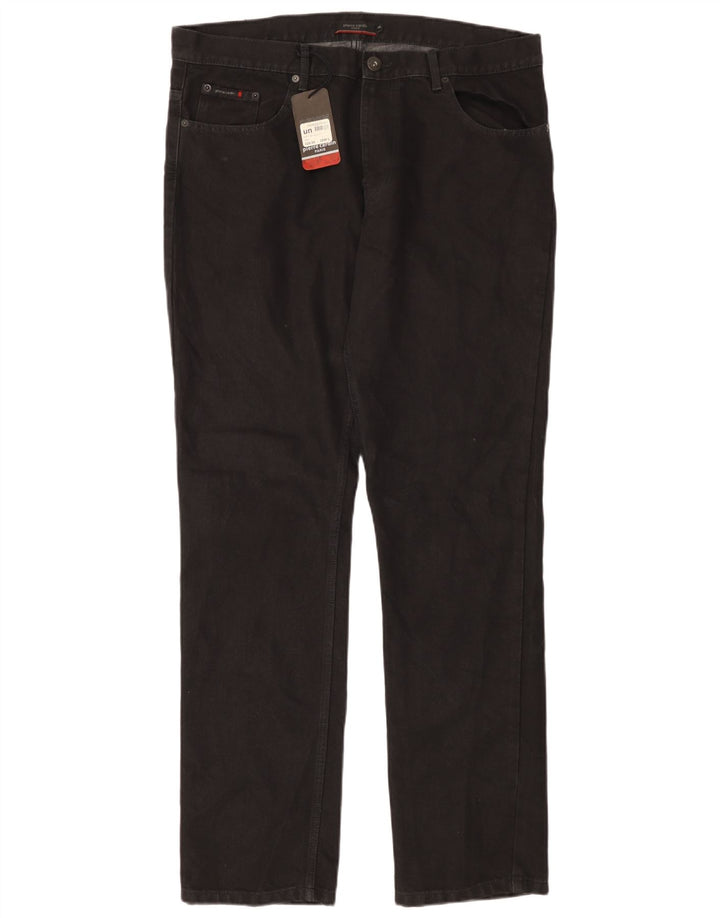 PIERRE CARDIN Jeans dritti da uomo Paris W38 L34 cotone nero