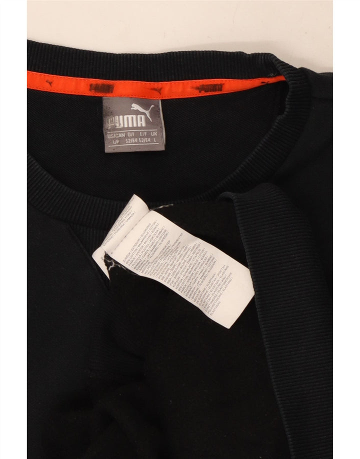 Felpa grafica da uomo Puma Maglione grande in cotone nero