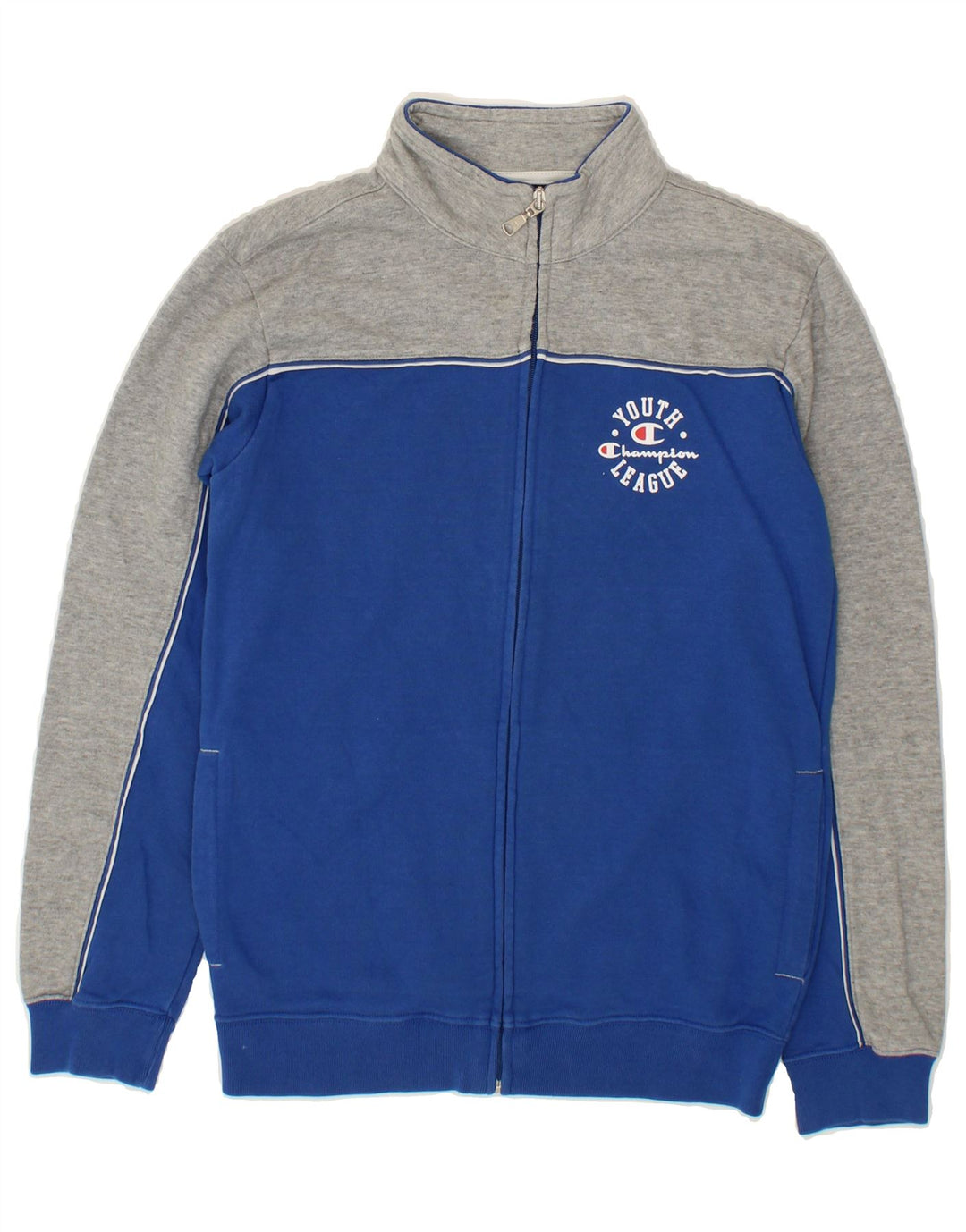 CHAMPION Boys Tracksuit Top Jacket 11-12 Years Large Blue Colourblock Vintage Champion and Second-Hand Champion from Messina Hembry 