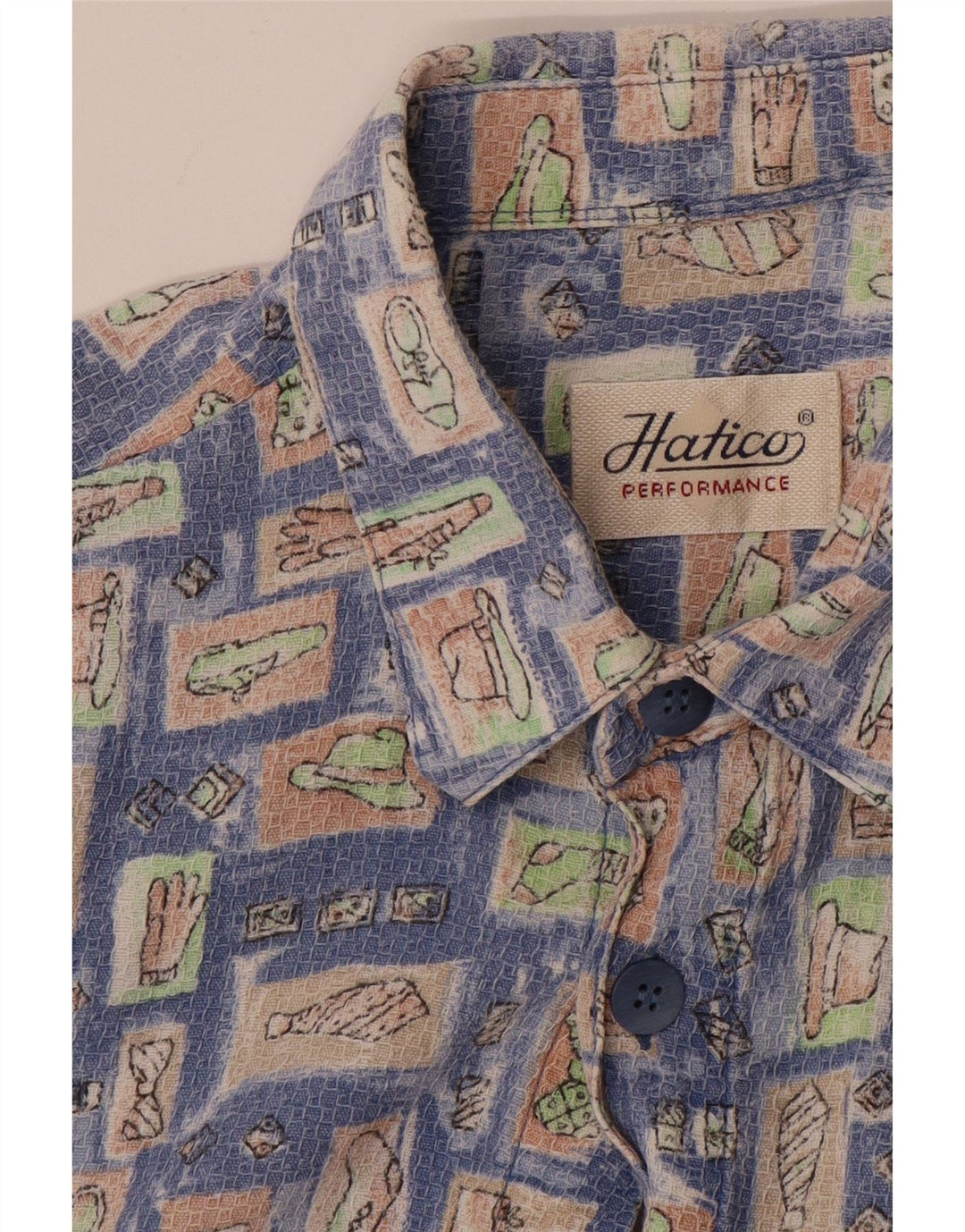 Camicia a maniche corte da uomo HATICO grande blu geometrica