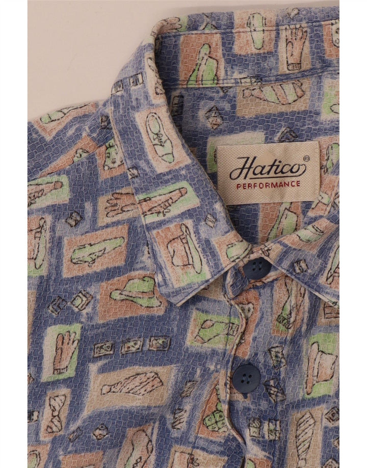 Camicia a maniche corte da uomo HATICO grande blu geometrica