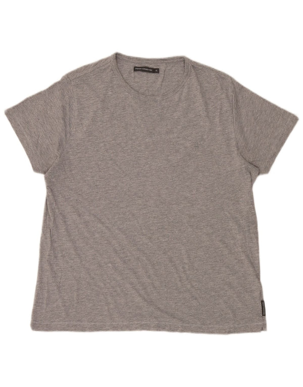 T-shirt da uomo French Connection Top XL in cotone chiazzato grigio