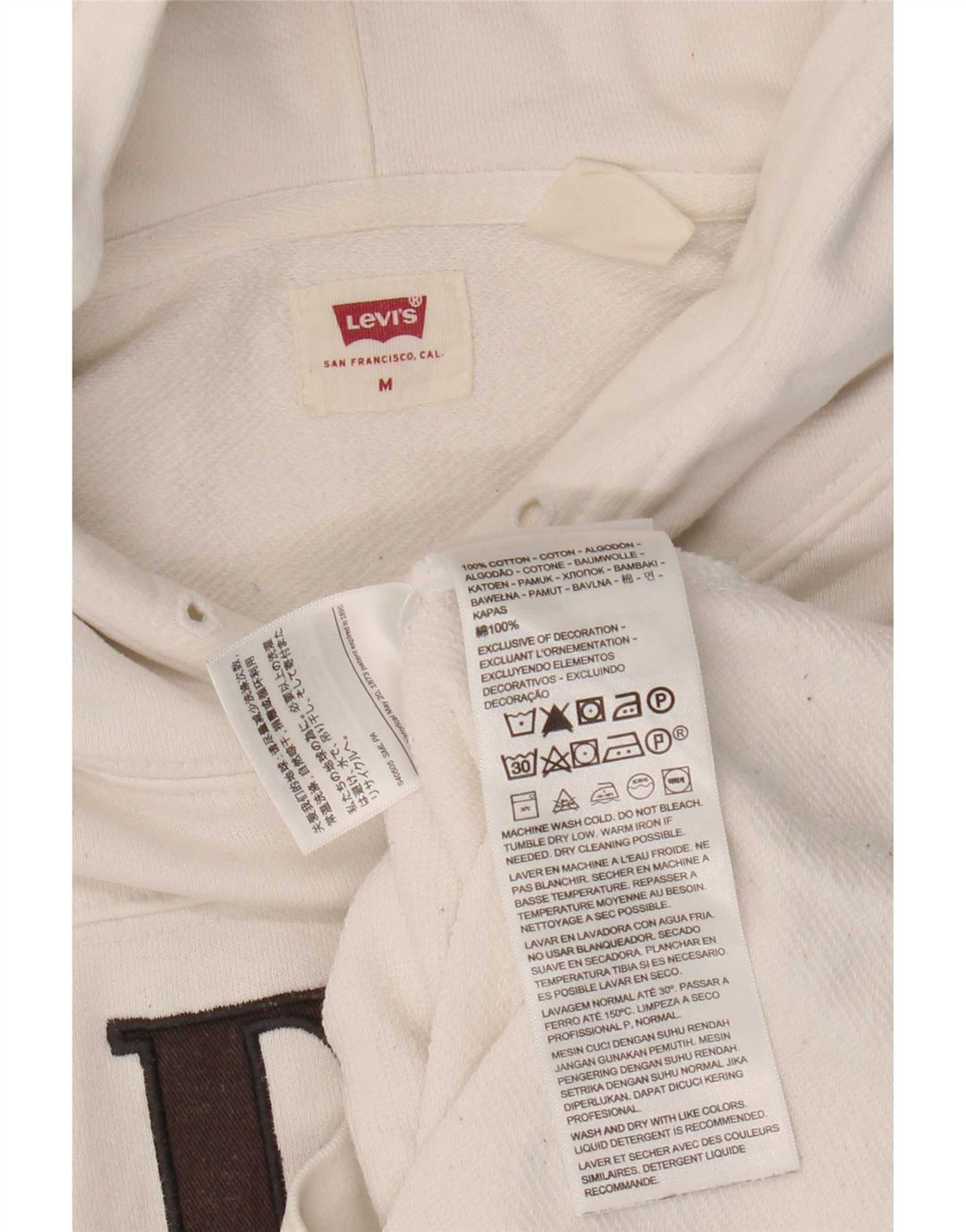 Maglione con cappuccio grafico da uomo Levi's in cotone bianco medio