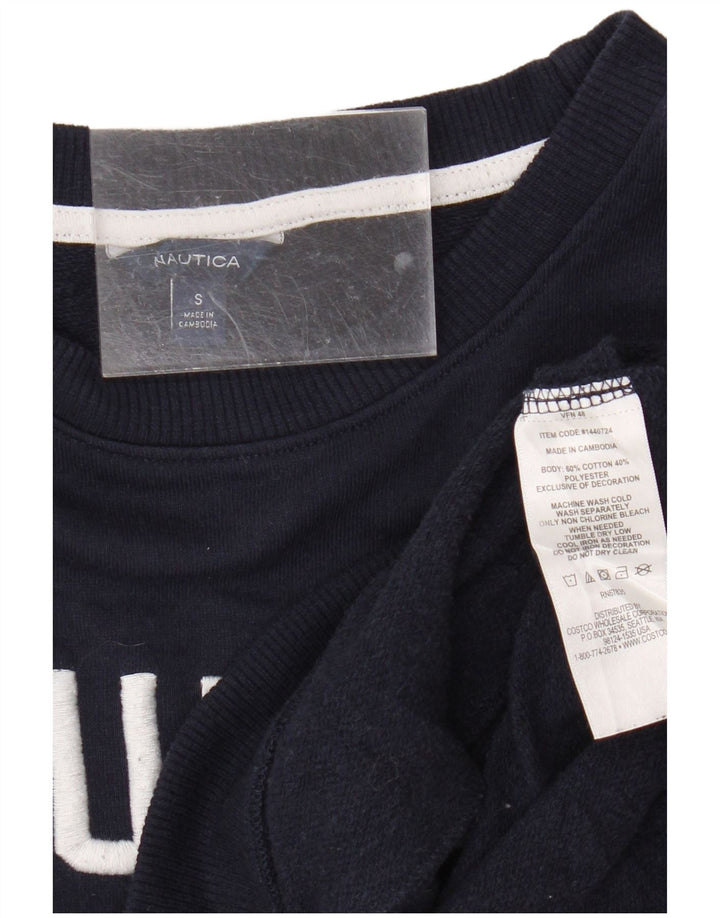 Felpa oversize grafica da donna Nautica Jumper UK 10 Small Blu Navy