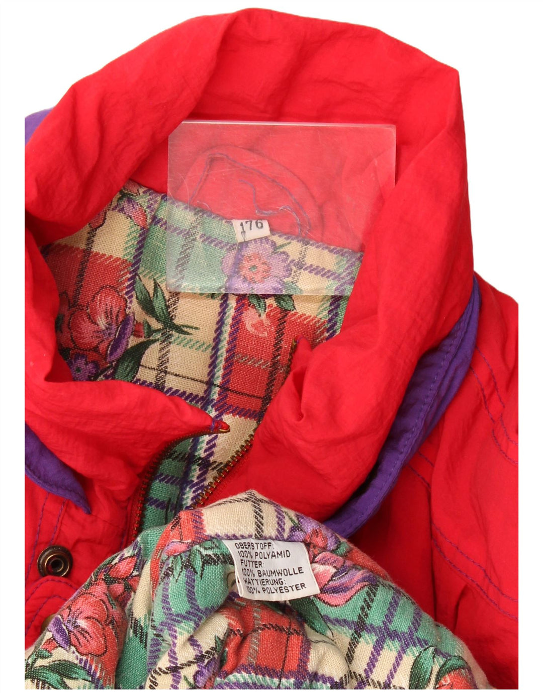 Giacca a vento vintage da uomo UK 44 2XL rossa in poliammide