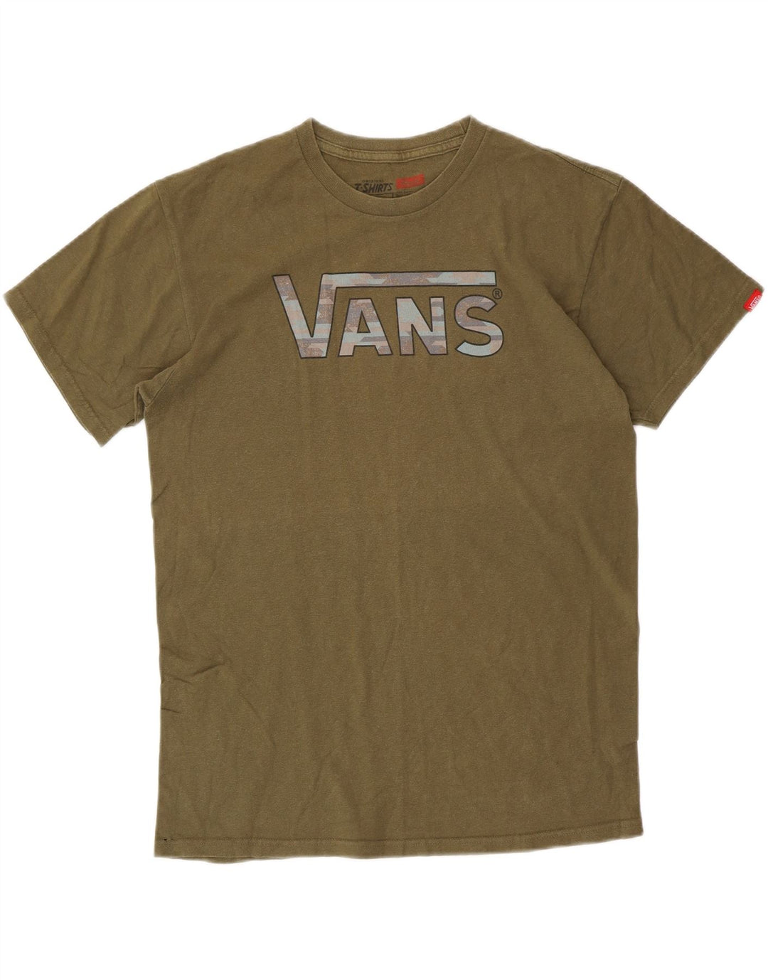 T-shirt grafica classica da uomo VANS, top in cotone kaki medio
