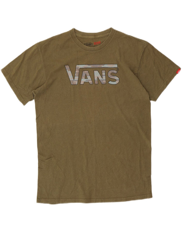 T-shirt grafica classica da uomo VANS, top in cotone kaki medio