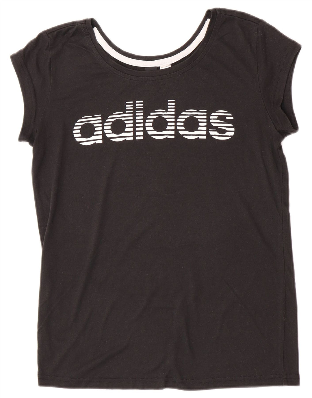 T-shirt grafica da donna Adidas Top UK 12 media nera