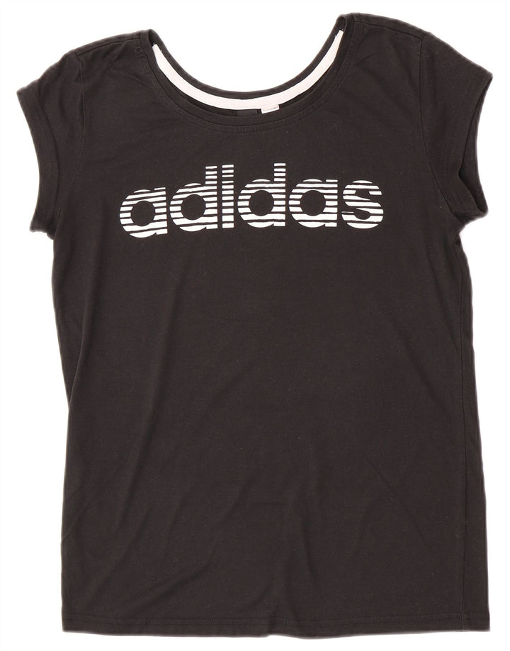 T-shirt grafica da donna Adidas Top UK 12 media nera