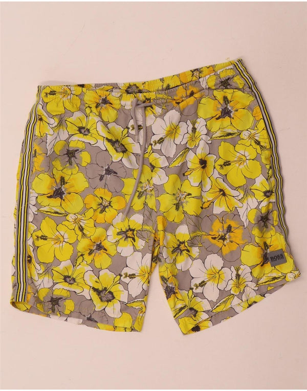 Pantaloncini da bagno da uomo Hugo Boss medi multicolore floreale