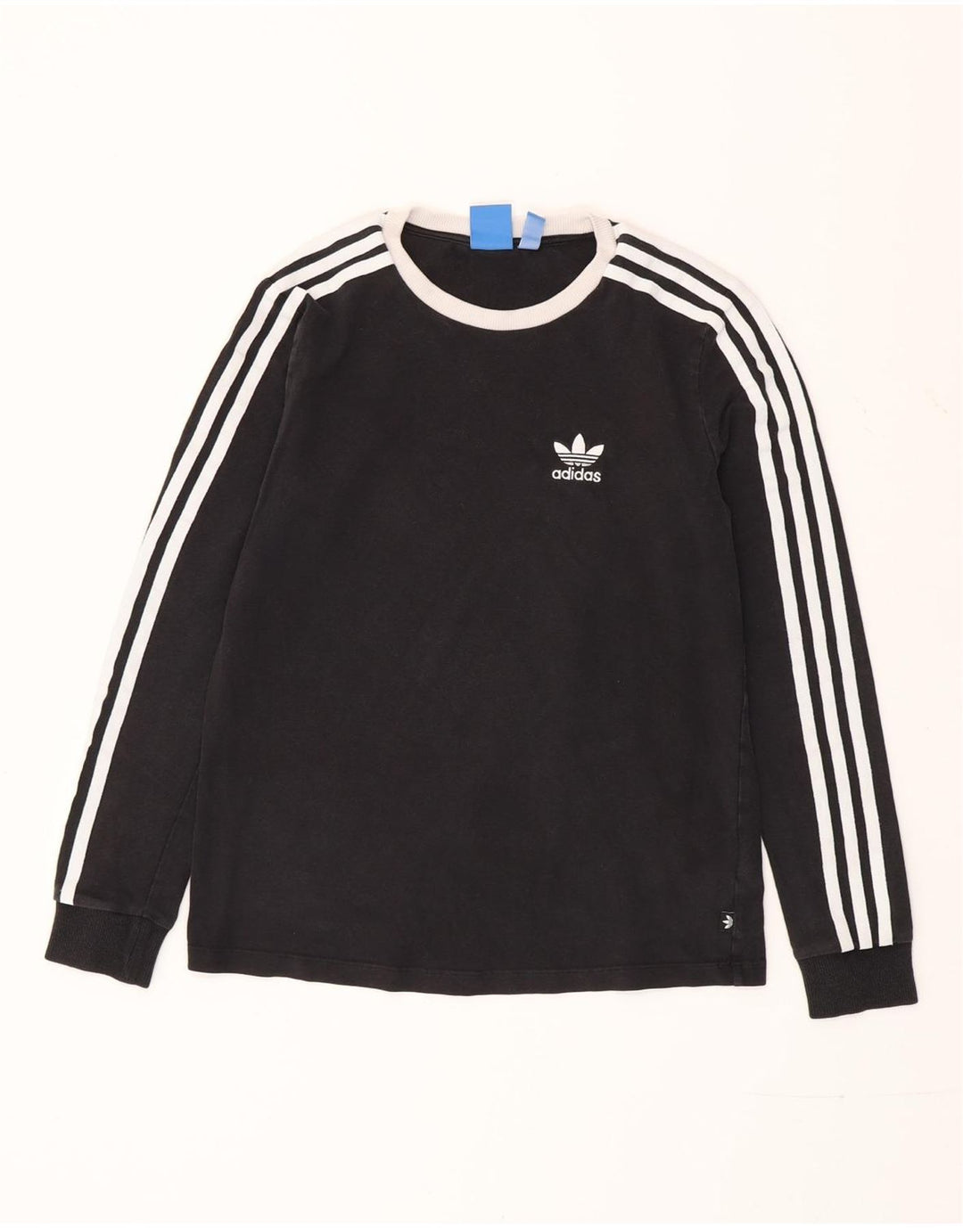 Top ADIDAS da donna a manica lunga UK 12 medio cotone nero