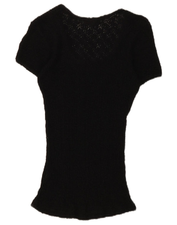 Guess Camicetta in pizzo da donna Top UK 12 Medio Nero Floreale