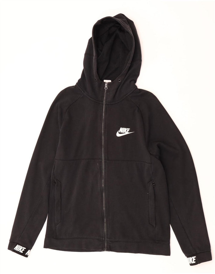 Felpa con cappuccio e zip grafica Nike da uomo di colore nero medio