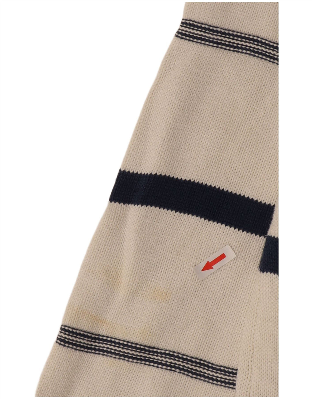 Maglione da uomo con scollo a V Stefanel XL bianco a rombi/diamante