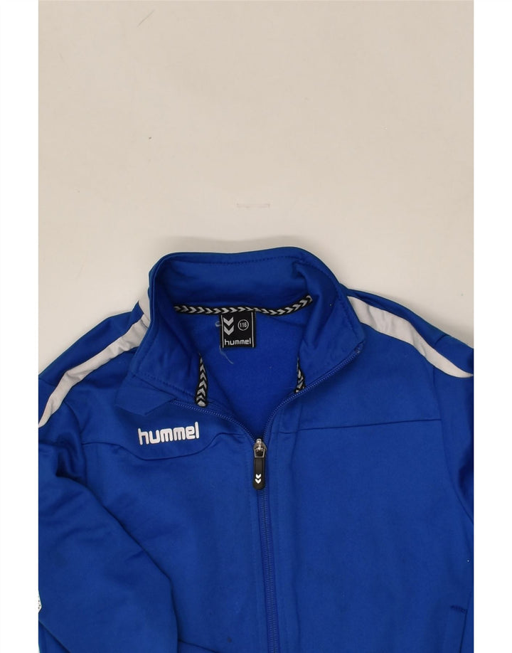 HUMMEL Boys Graphic Tracksuit Top Jacket 5-6 Years Blue Polyester | Vintage Hummel | Thrift | Second-Hand Hummel | Used Clothing | Messina Hembry 